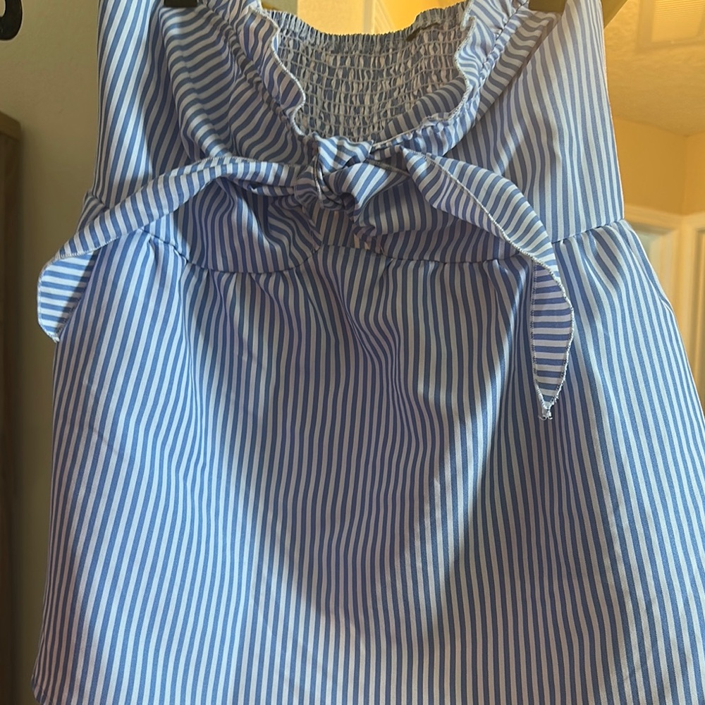 Blue Striped halter Women's Top